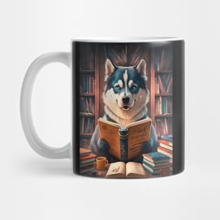 Bookworm Siberian husky Mug